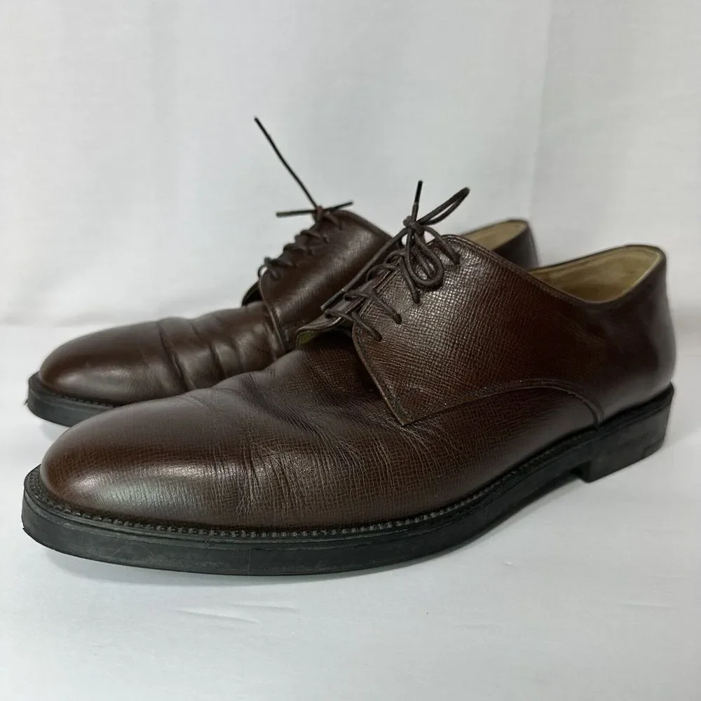 Brooks‎ Brothers Men's 9 Salinger Oxford Lace Up Dress Shoes Brown Leather